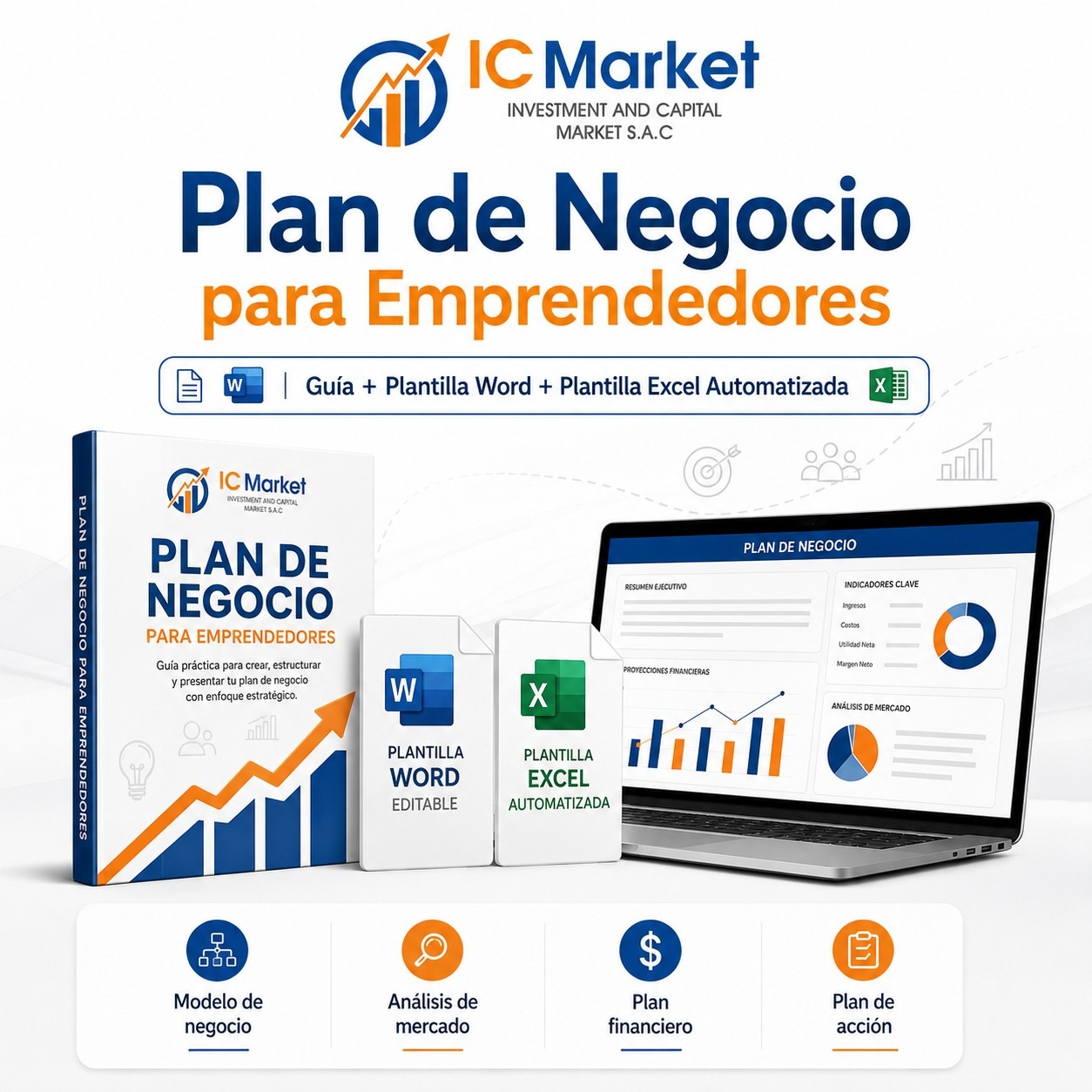 Plan de Negocio para Emprendedores - Guía + Plantilla Word + Plantilla Excel Automatizada